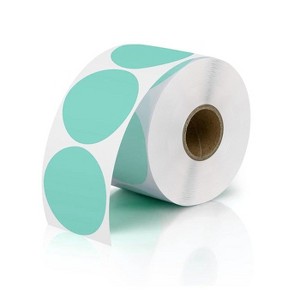 JADENS 2-Inch Round Thermal Sticker Labels – Self-Adhesive, Waterproof, 750 Labels/Roll (Green) - 1 of 1