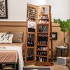 Tangkula Rotating Mirrored Jewelry Cabinet with Mirror Storage Shelves - 3 of 4