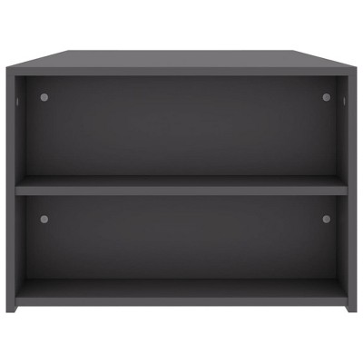 Elegant Gray Engineered Wood Outdoor Coffee Table with Storage