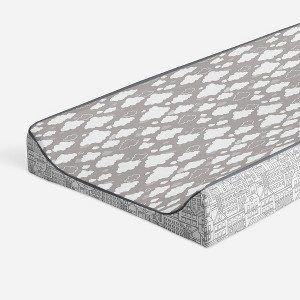 Bacati - Clouds in the City Gray Clouds Quilted Changing Pad Cover - 1 of 4