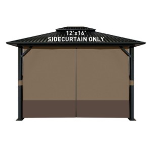 Aoodor 12' x 16' Gazebo Curtain Set Protecting Privacy Side Walls 4 Panels,Curtain Only - 1 of 4