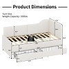 Twin Size Upholstered L-Shaped Daybed with Corduroy Frame, Semi-Enclosed Design and 2 Large Storage Drawers-Maison Boucle - 4 of 4