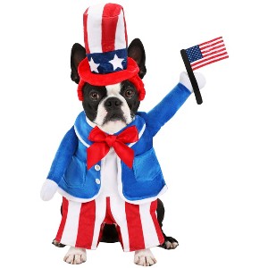 HalloweenCostumes.com Uncle Sam 4th of July Pet Costume | Ideal for Celebrations & Patriotic Events - 1 of 1