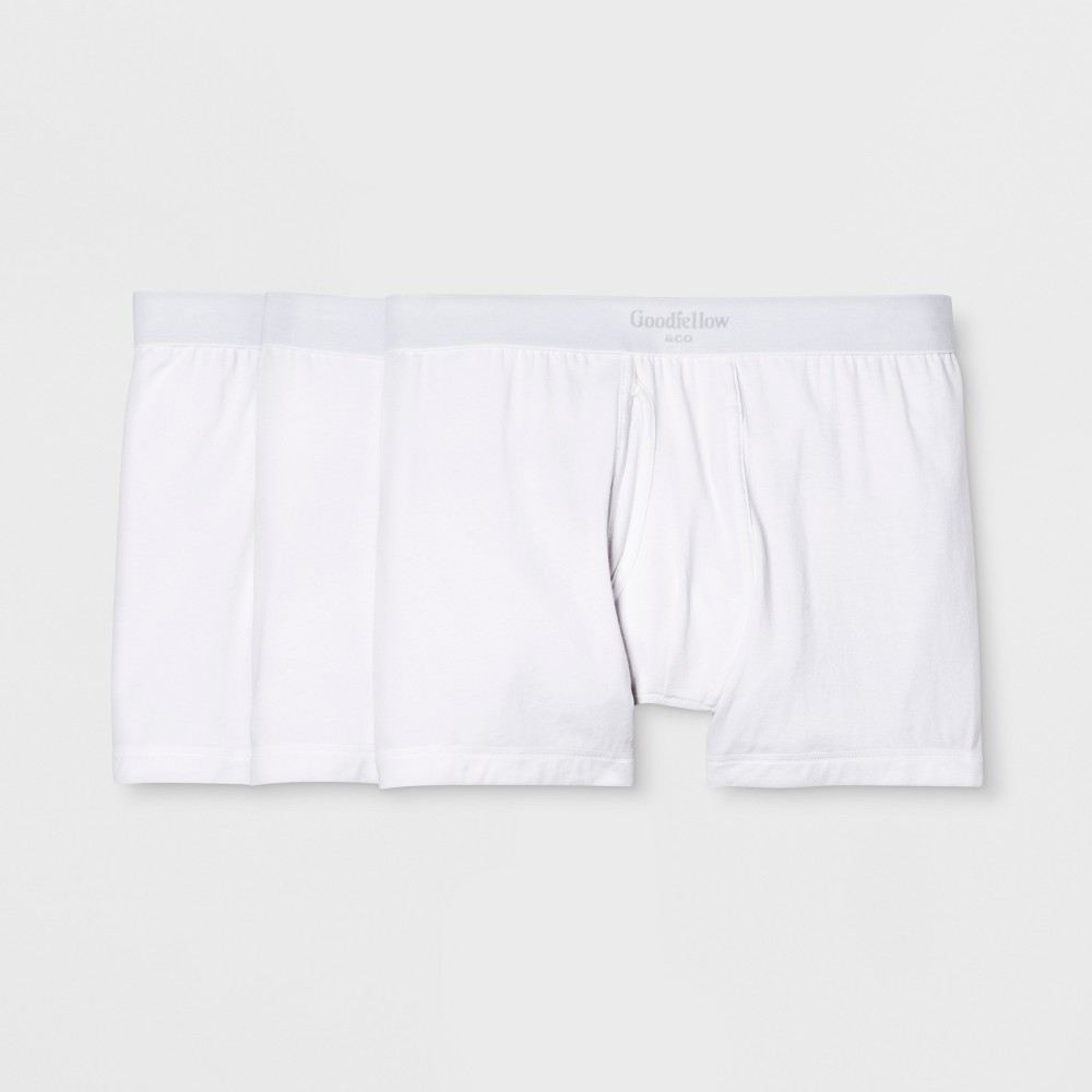 Men's Premium Knit 3pk Boxer Briefs - Goodfellow & Co White M was $18.99 now $9.99 (47.0% off)