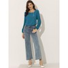 Allegra K Women's Casual Button Decor Long Sleeve Solid Square Neck Blouse - 2 of 4