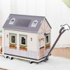 ROBOTIME Dollhouses, Pretend Play Set Dollhouse with Wheels, Moveable Toy for Kids, Multicolored, 26.38"*14.57"*7.48 - 3 of 4