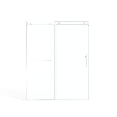 Cesicia 60x75 inches Chrome Semi-Frameless Sliding Shower Door