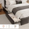 Full Upholstered Platform Bed Frame with 4 Drawers, Storage Headboard, LED Lights & Charging Station, Black - 4 of 4