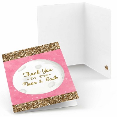 Big Dot of Happiness Pink Twinkle Twinkle Little Star - Baby Shower or Birthday Party Thank You Cards (8 count)