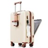 3 Piece Luggage Set, Carry-on Luggage With Cup Holder, Spinner Wheels, USB Port, ABS Hard Shell Front Opening Luggage, Airline Certified Luggage - 2 of 4