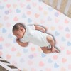 Bedtime Originals Rainbow Hearts White/Peach/Purple Baby Fitted Crib Sheet - 2 of 4