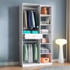 74" Closet Organizers System and Storage,Corner Closet System with Drawers 8 Shelves 2 Hanging Rods,Wood Freestanding Closet Shelving Walk in Closets - 3 of 4