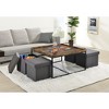 Vinny 35inWeathered Oak Wood Grain 5 Piece Coffee Table Set with Raised Edges - 2 of 4