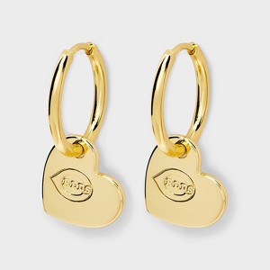 Bijoux Sport by Luv Aj MLB Gold Logo Heart Hoop Earrings - 1 of 3