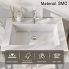 Modern Freestanding Bathroom Vanity with Resin Sink, Storage Cabinet and Open Glass Shelf, Contemporary Bathroom Cabinet Set - 4 of 4