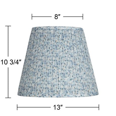 Medium Blue and White Floral Pleated Empire Lamp Shade