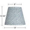 Springcrest Collection Hardback Pleated Empire Lamp Shade Blue White Floral Medium 8" Top x 13" Bottom x 11" Slant Spider with Harp and Finial Fitting - 4 of 4