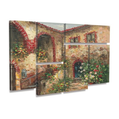 Trademark Fine Art -rio 'tuscany Courtyard' Multi Panel Art Set 6 Piece ...