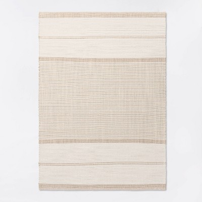 5'x7' Marina Striped Wool/Cotton Area Rug Cream - Threshold™ designed with Studio McGee