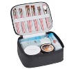 Makeup Bag Cosmetic Bag Travelling Double Layer Make Up Bag Organizer Medium Case for Women Girls Reusable Toiletry Bags(Black) - 3 of 4