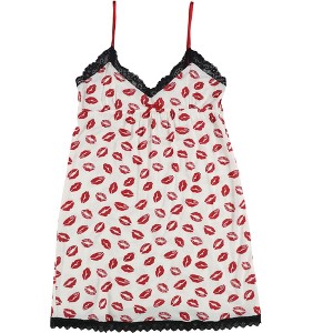 P.J. Salvage Womens Lips With Lace Detail Pajama Night Gown - 1 of 2