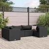 vidaXL Patio Lounge Set with Cushions Sectional Sofa Garden Backyard Poly Rattan - Black 4x Corner 2x Middle - 2 of 4