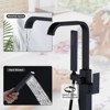 WOWOW Waterfall Single-Handle Freestanding Tub Faucet with Hand Shower,Brass Floor Mounted Tub Filler Faucet in Brushed Nickel - 2 of 4