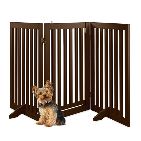 3 Panel Freestanding Wooden Pet Gate, Garage Door Pet Gate