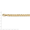 Black Bow Jewelry Men's 14k Yellow Gold 8mm Solid Half Round Curb Chain Bracelet, 8 Inch - 2 of 3