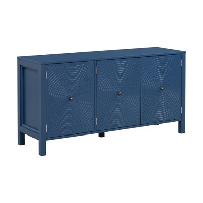 NicBex 56.1 Inch Sideboard Cabinet with Curved Swirl Patterned Doors Living Room Large Storage Buffet Cabinet