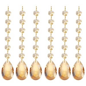Unique Bargains Crystal Pendants Teardrop Beads for DIY Lamp Arts Crafts Decoration 6 Pcs - 1 of 4