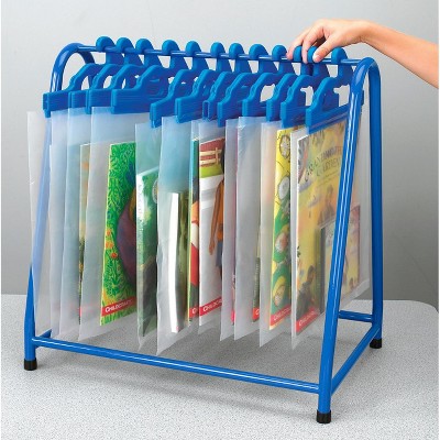 School Specialty Metal Read-Along Book Rack, 18 x 12 x 18 Inches, Blue, Bags Not Included