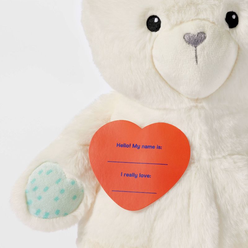 12&#39;&#39; Ivory Bear Stuffed Animal with Heart Shaped Nose - Gigglescape&#8482;, 4 of 5
