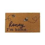 Farmhouse Living Honey I'm Home Bee Coir Doormat - 18" x 30" - Natural - Elrene Home Fashions