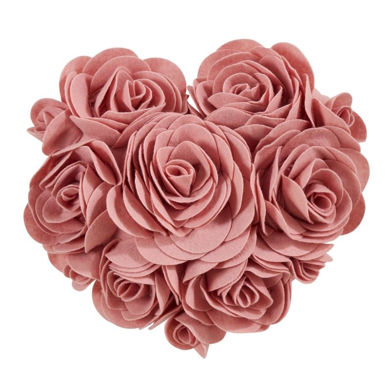 Saro Lifestyle Valentine's Day Throw Pillow With Heart Felt Design, 1 of 5