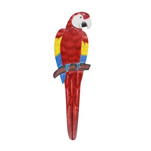 Beachcombers Wood Red Parrot Wall Decor Decoration 7" x 23.6" x 0.3" - 1 of 2