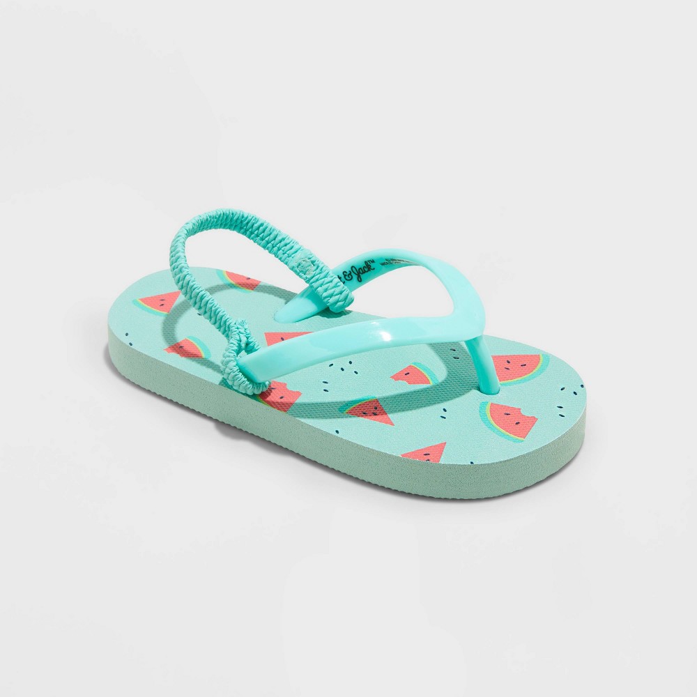 Toddler Adrian Watermelon Print Slip-On Flip Flop Sandals - Cat & Jack™ Mint Green L size 9/10