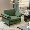 Costway Modern Fabric Accent Armchair Upholstered Single Sofa w/ Metal Legs Rust Red\Green - image 2 of 4