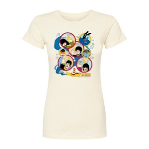 Women's - The Beatles - Yellow Sub Grid Fitted Graphic T-Shirt - 1 of 4