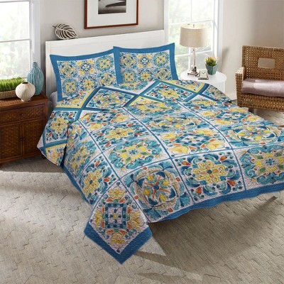 Cottage Florals Reversible Quilt Set - Laural Home