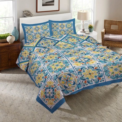 Laural Home Mediterranean Breeze King Quilt Set : Target