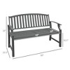 46" Outdoor Garden Bench, Metal Bench Look Slatted Frame Furniture for Patio, Park, Porch, Lawn, Deck - 3 of 4