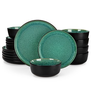 vancasso 18-Piece Green Kiln-Glazed Curved Edge Set for 6 - Plates, Dessert Plates & Bowls - 1 of 4