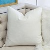 Gulches "Let It Snow"Embroidered Throw Pillow,20x20" Square Cotton Cushion with Red Knit Hat Design,Christmas Accent for Couch with Pine Needle Trim - 4 of 4
