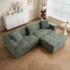 Modular L-Shaped Cloud Sofa, Deep Seat Sofa with Lounge amd Ottoman, Spring Sofa with Soft Cushion and Corduroy Cover-Baofuwish - 3 of 4