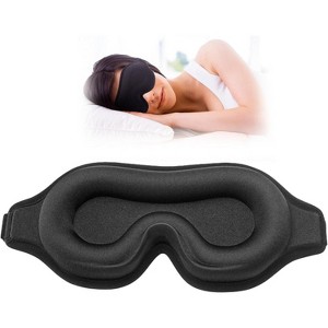 Albatross Health Sleep Eye Mask for Men and Women, Ideal for Lash Extensions, Travel Blackout Night Blindfold with Adjustable Strap (Black-3D) - 1 of 4