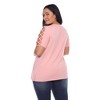Plus Size Keyhole Neck Cutout Short Sleeve Top - White Mark - 3 of 4