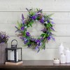 Northlight Lavender and Spring Foliage Artificial Wreath, Purple - 20-Inch - 2 of 4