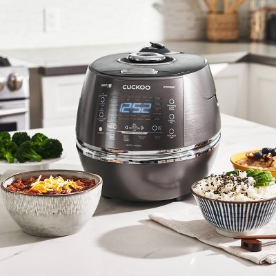 6-Cup Dark Gray Stainless Steel Induction Heating Rice Cooker