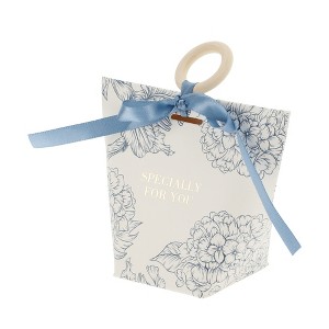 Unique Bargains Gift Boxes with Ribbons and Wood Rings 2.36"x2.36"x3.94" Blue 20 Pcs - 1 of 4